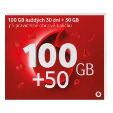 Vodafone SIM Předplacená karta GIGA 100GB + 50GB