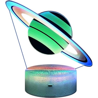 Robetoy Детска нощна лампа Robetoy 3D LED Сатурн (RO59607)