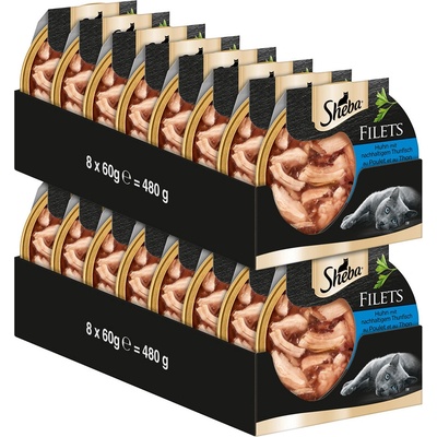 Sheba jemné plátky kuracie s tuniakom 16 x 60 g
