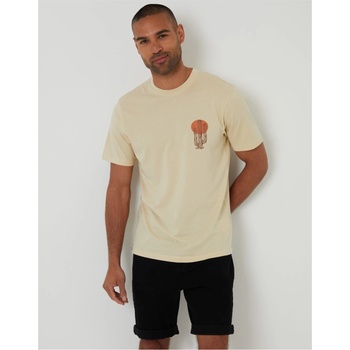 Image 1 of Threadbare Тениска Threadbare Men's Cacti Regular Fit T-Shirt - Light Stone