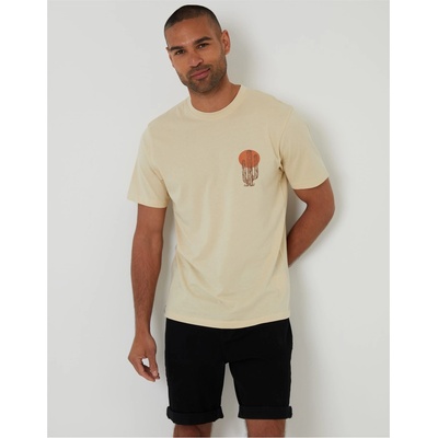 Threadbare Тениска Threadbare Men's Cacti Regular Fit T-Shirt - Light Stone
