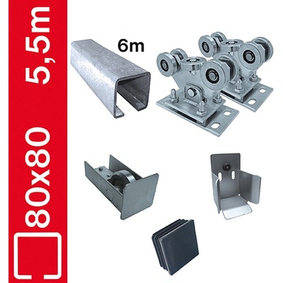 EKOfence Sada pre posuvnú bránu do 5,5m, Zn, 78x78mm 12532
