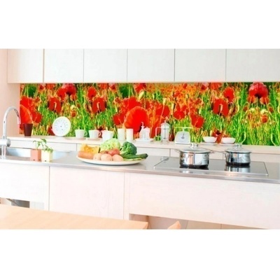 DIMEX ART Фототапет за кухня - червени макове 350 x 60 см