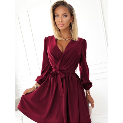 Numoco Дамска рокля с деколте - бургундско Numoco BINDY numoco | Kafyav | ЖЕНИ | S-M