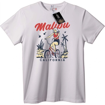 NOONEBRAND Тениска Малибу Калифорния Байк - L, White