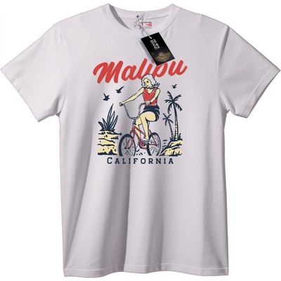NOONEBRAND Тениска Малибу Калифорния Байк - L, White