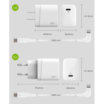 Silicon Power Boost Charger QM10 Combo Rýchla nabíjačka typu C - Lightning (SP18WASYQM10L0CW)
