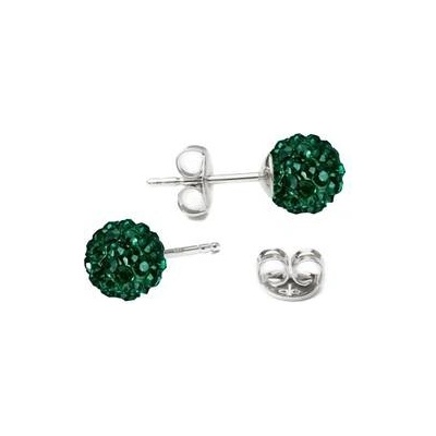 Nubis stříbrné kuličky Crystals from Swarovski Emerald SWAG06-EM