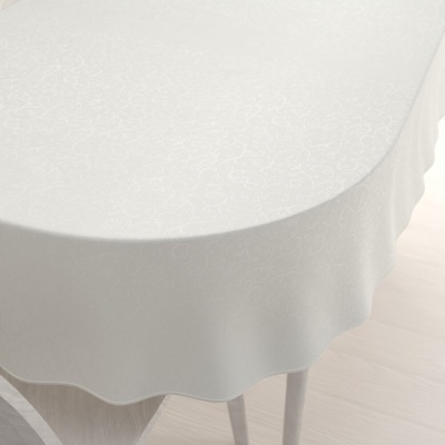 Biante Teflónový oválny obrus TF-010 Ornamenty smotanový 120x200 cm
