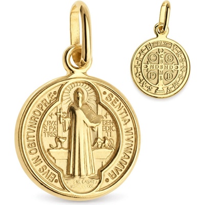 Argento Zlatý prívesok medaila sv. Benedikta 8A174