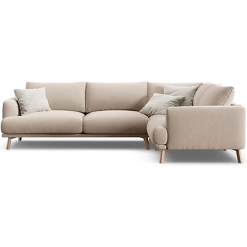 Micadoni Бежов кадифен ъглов диван (десен ъгъл/L форма) Naomi - Micadoni (MIC_RC_L_44_F1_NAOMI1)