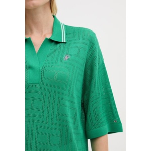 Tommy Hilfiger тениска с яка дамска с лиосел SUMMER (WW0WW49791)