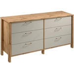 Gala Meble Комод MENTA 170x81x47 см дъб wotan/сив (GM0035)