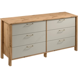 Gala Meble Комод MENTA 170x81x47 см дъб wotan/сив (GM0035)