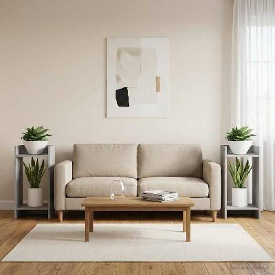 vidaXL Стойка за растения 2 бр. Бетонно сиво 30 x 30 x 60 cm (899601)