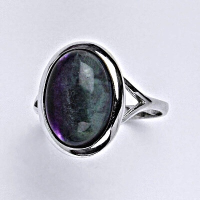 Čištín Stříbrný prsten přírodní kámen fluorit T 1454