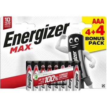 Energizer Батерии алкални Energizer Max (E303328001), AAA, LR03, 1.5V, 8бр. в опаковка (E303328001)