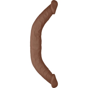 RealRock Double Dong 18 dvojité dildo 46 cm tmavé prírodné