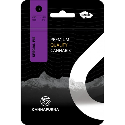 Cannapurna CBD květy konopí 15 % Special Pie outdoor 1 % THC 5 g