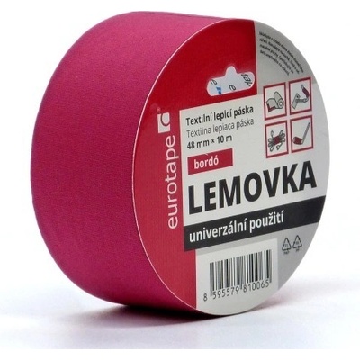 Eurotape Lemovka textilná lepiaca páska 48 mm x 10 m bordó