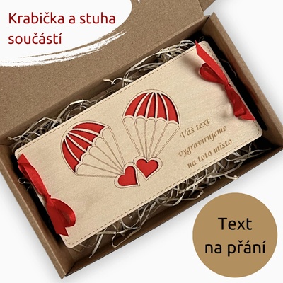 PanDatel Dřevěné pouzdro na peníze - PADÁKY - Váš text