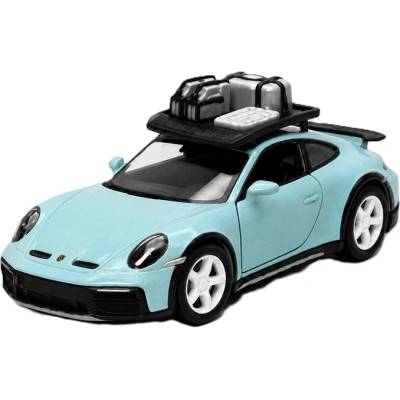 Kinsmart Метална количка Kinsmart - Porsche 911 GT2 RS, с багажник, 1: 36, светлосиня (53077)