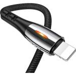 USAMS кабел плетен U-Tone 2m Power-off 2A Fast Charging, черен (Usa000478)
