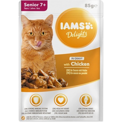 Iams pro starší kočky s kuřecím masem v omáčce 85 g