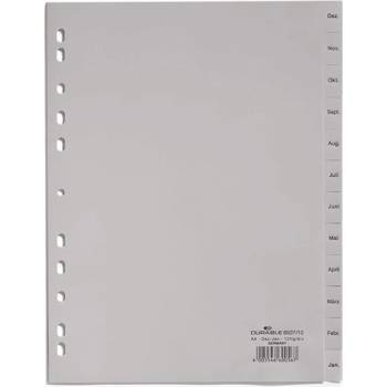 DURABLE Регистър durable пластмаса с печат a/4 януари-декември 12 част сив a 650710 (650710)