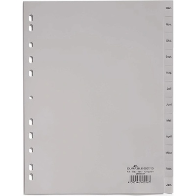 DURABLE Регистър durable пластмаса с печат a/4 януари-декември 12 част сив a 650710 (650710)