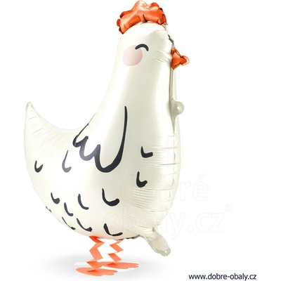 PartyDeco Balonek fóliový Slepice chodící 60 cm – Zboží Dáma