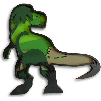 Z rodinné dílny Svítící dekorace na zeď dinosaurus T-Rex (svítí ve tmě)