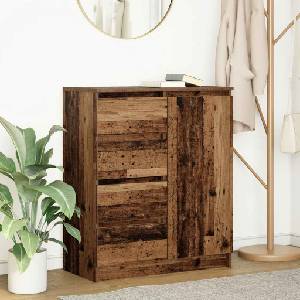 vidaXL Бюфет с чекмеджета, старо дърво, 71x35x84 см, инженерно дърво (861587)