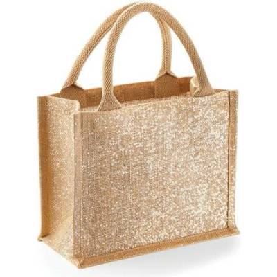Westford Mill Mini dárková třpytivá taška WM431 Natural Gold 26 x 22 x 14 cm