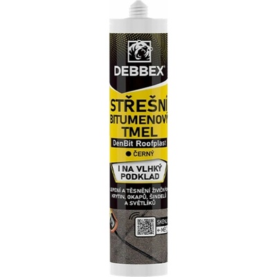 DEBBEX by Den Braven Střešní bitumenový tmel DenBit Roofplast 310ml Balení: 280 ml, Typ obalu: kartuše