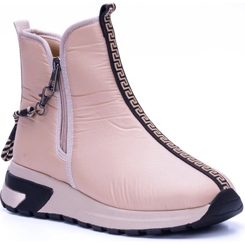 Johns Athletic Дамски боти от текстил със странични ципове bk155 - Бежови #364179 (364179_Бежов)