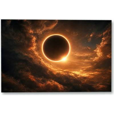 Plakát – Sluneční zatmění v dramatických mracích 135 × 90 cm Bez rámu Ne Bez rámu