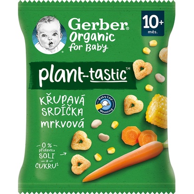 Gerber Křupavá srdíčka mrkvová BIO 10M+ 28 g