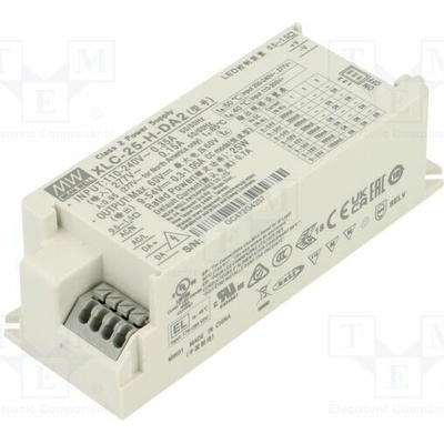 MEAN WELL XLC-25-H-DA2 Napájecí zdroj: spínaný; LED; DALI 2; 25W; 9÷54VDC; 300mA÷1,05A