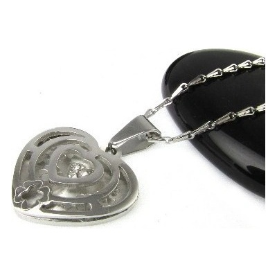 Prosperk Řetízek ocelový s přívěskem srdce S3200