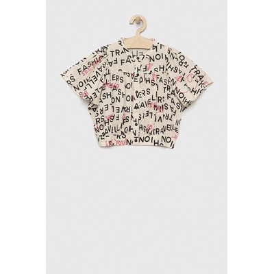 Sisley Детска блуза Sisley в бежово с десен (5ZBVYQ00E.G.SEASONAL)