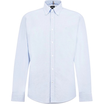 HUGO BOSS Риза с дълъг ръкав BOSS Men's Long Sleeve Oxford Shirt - Pastel Blue