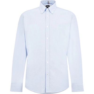 HUGO BOSS Риза с дълъг ръкав BOSS Men's Long Sleeve Oxford Shirt - Pastel Blue