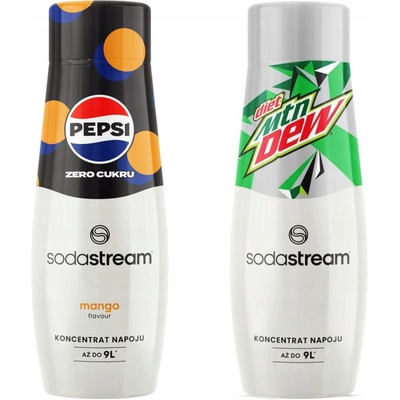 Sada 2 koncentrátů do vody. Sodastream Pepsi MAX Mango + Mountain Dew