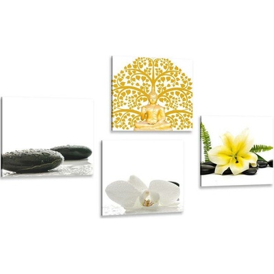 Set obrazů jemné zátiší Feng Shui - 4x 40x40
