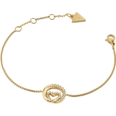 Guess Pozlacený náramek s krystaly Srdce Iconique JUBB05527JWYG 18,4 cm