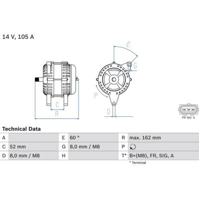 Generátor BOSCH 0 986 081 090
