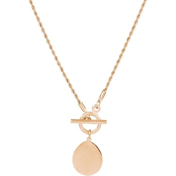 Bellita Розово златисто дамско колие с овална плочка Bellita (BLT-NJ-2037-RG)