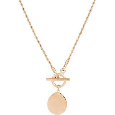 Bellita Розово златисто дамско колие с овална плочка Bellita (BLT-NJ-2037-RG)