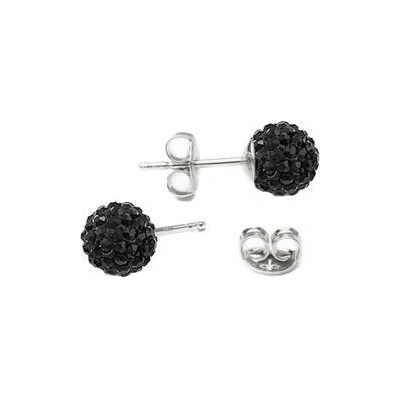 Nubis stříbrné kuličky Crystals from Swarovski Jet Black SWAG06-JB